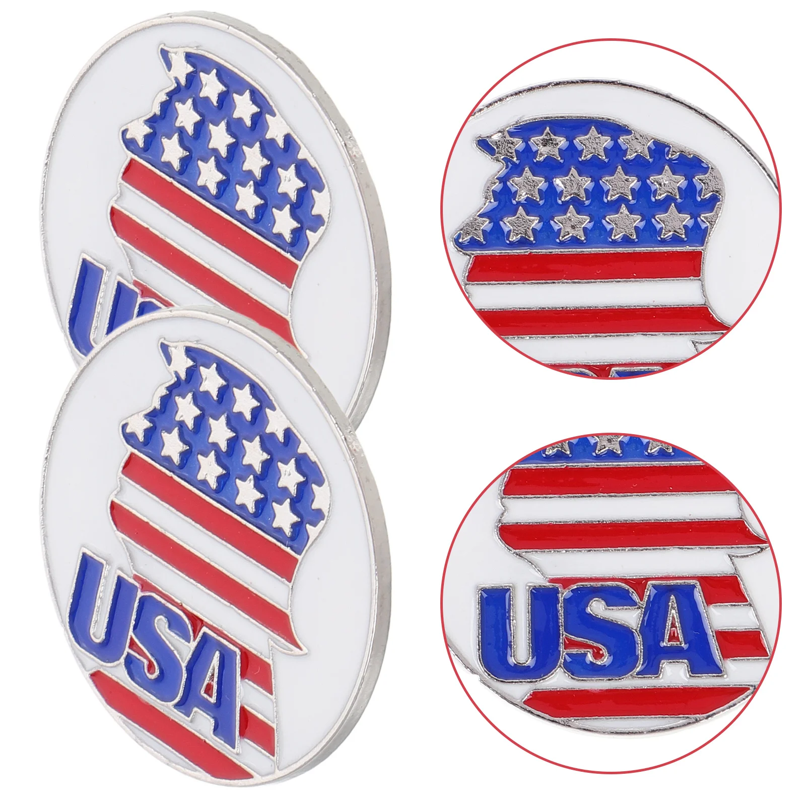 4 PCS Trump Pin Presidential Campaign Buttons Banner American Flag Suit Zinc Alloy Pins