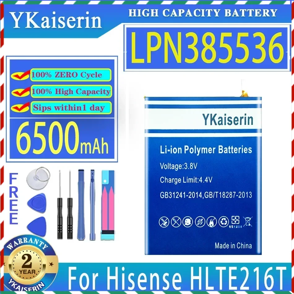 

YKaiserin 6500mAh Replacement Battery LPN385536 For Hisense HLTE216T Batteries