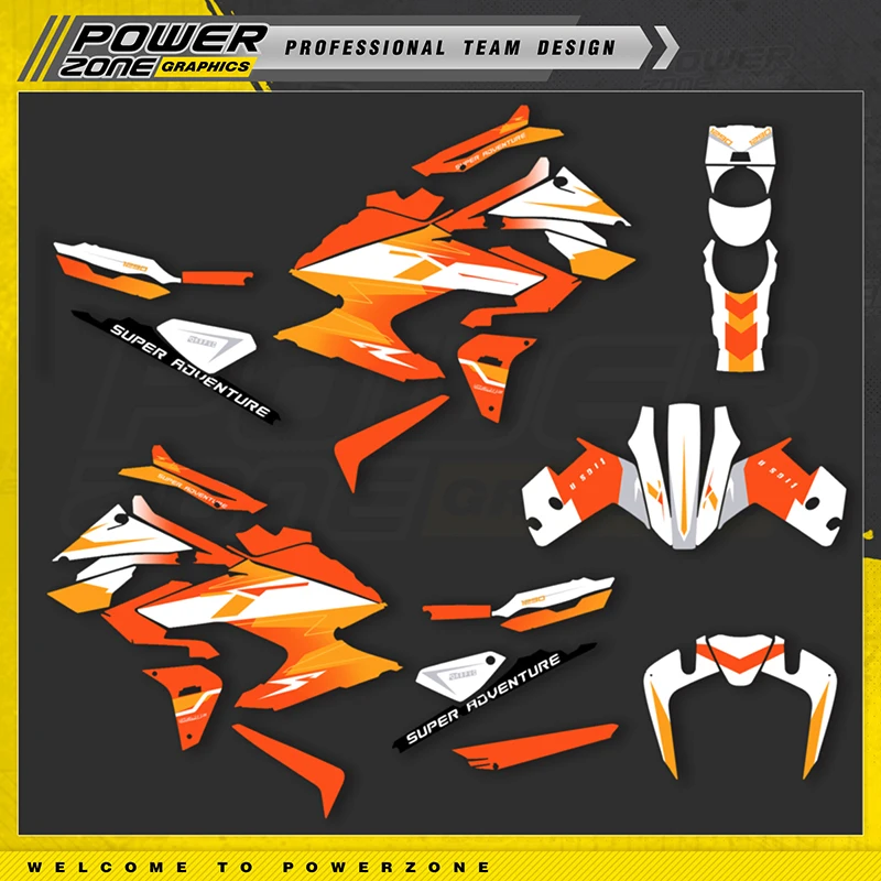 

PowerZone for Custom Team Graphics Backgrounds Decals Stickers Kit For KTM 20-22 1290 ADV S-R Motorcycle 003