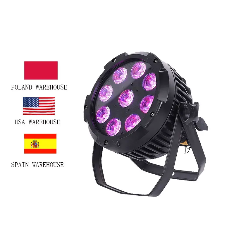 Sailwin الاتحاد الأوروبي الولايات المتحدة الأمريكية الأسهم 9X18 واط RGBAW الأشعة فوق البنفسجية بطارية لاسلكية تعمل بالطاقة LED الاسمية يمكن في الهواء الطلق إضاءة مقاومة للماء أضواء للمسرح مع جهاز التحكم عن بعد