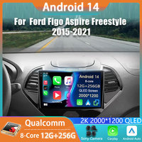 Car Radio Android 14 For Ford FIGO KA 2015 2016 2017 2018 Stereo Auto DSP GPS Navigation BT 2din Audio Carplay Multimedia Player