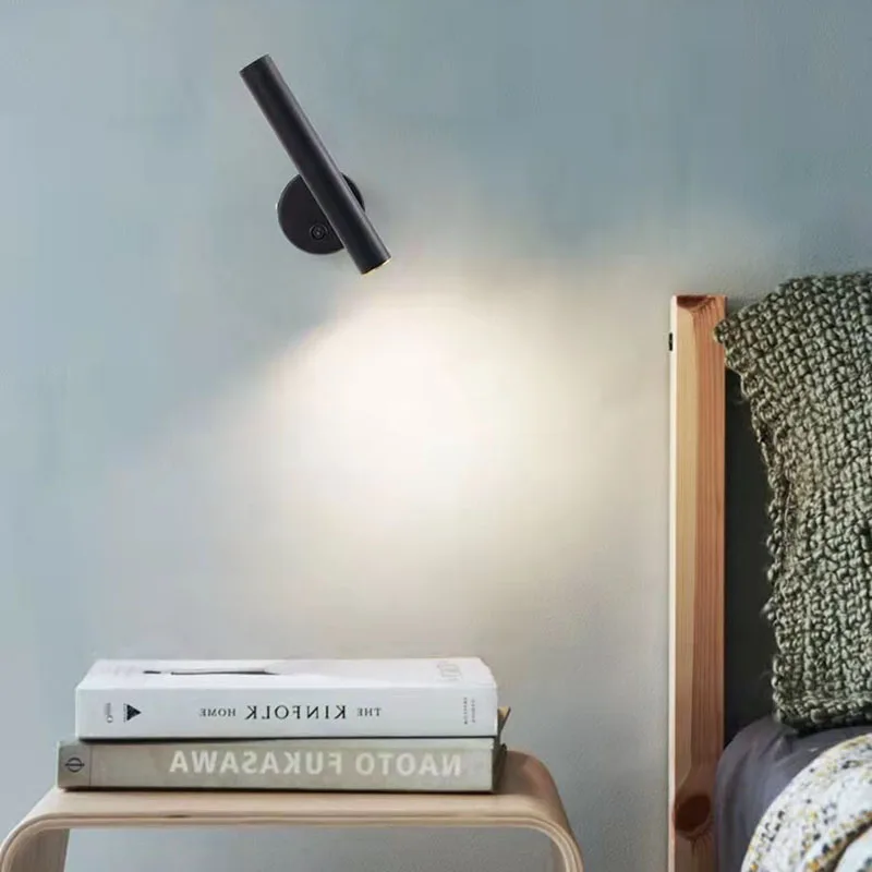 Modern LED Wall Lamp Rotatable Gold White Metal Warm Bedroom Reading Living Room Lighting Fixtures