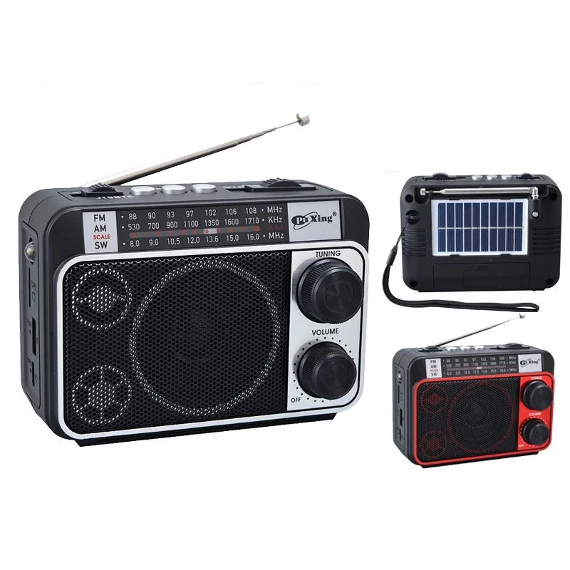 J19BT Cross-border Mini Portable Radio Speaker Full Band Wireless Bluetooth Audio Solar Charging Lighting