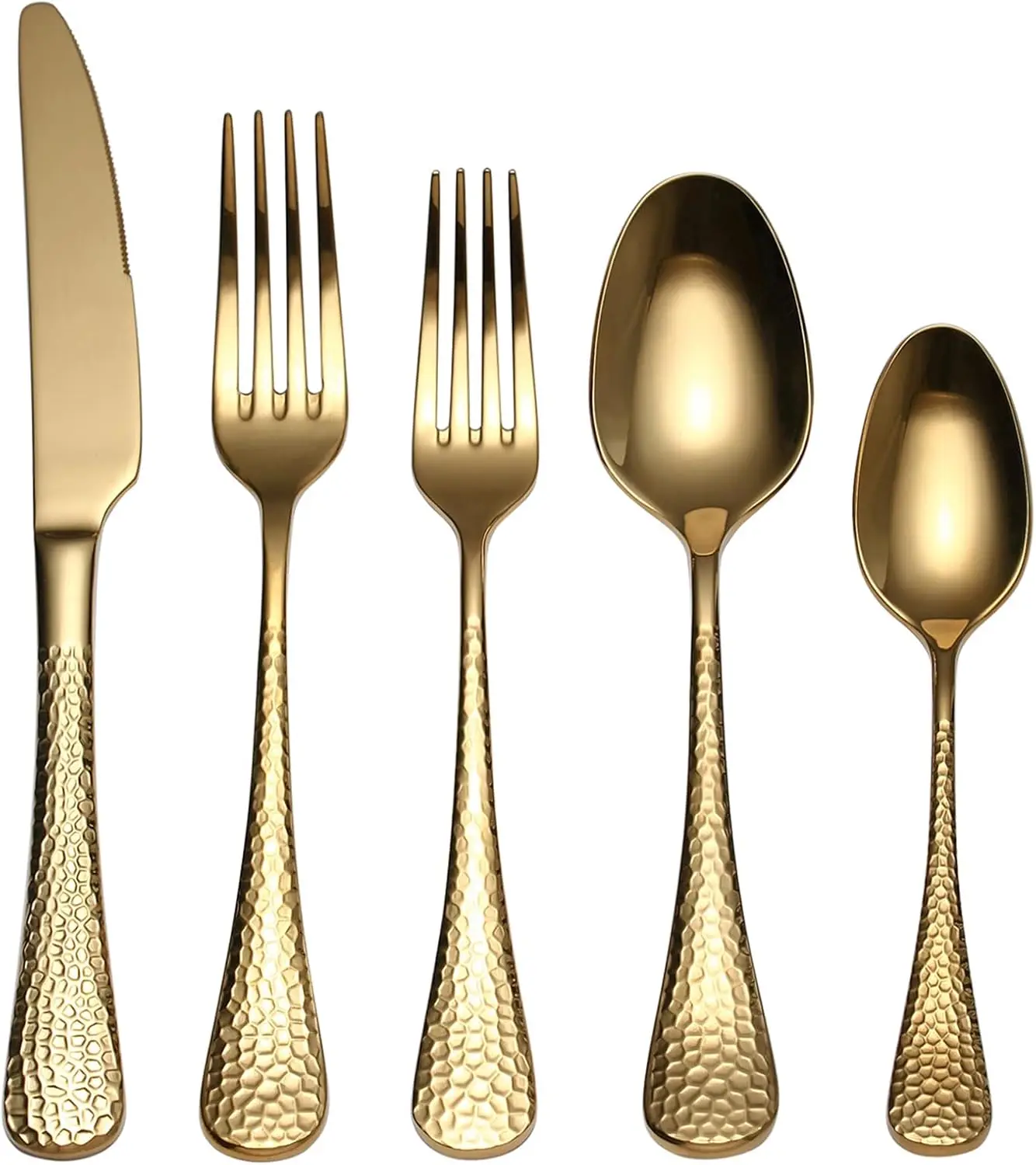 

20-Piece 18/10 Stainless Steel Flatware Set, Service for 4, Dishwasher Safe, Gold