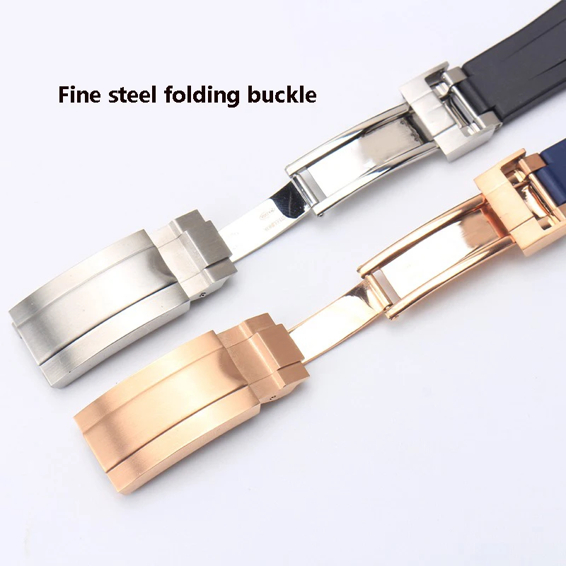 20mm Fluorine rubber strap Belt Watchband For Rolex Watch Strap For RX Submariner GMT OYSTERFLEX Daytona Bracelet Men