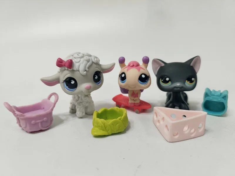 6pcs/lot LPS Figure pet shop Rat Cat Sheep W/Accessories Littlest Pet Shop toy #001