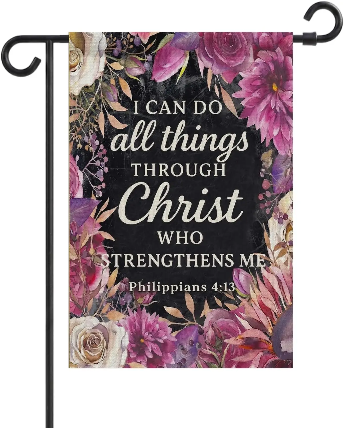 Garden Flag 12x18 Double Sided - I Can Do All Things - Heavy Duty Burlap Verse Garden Flags for Outside Yard Porch Decor - F yyi