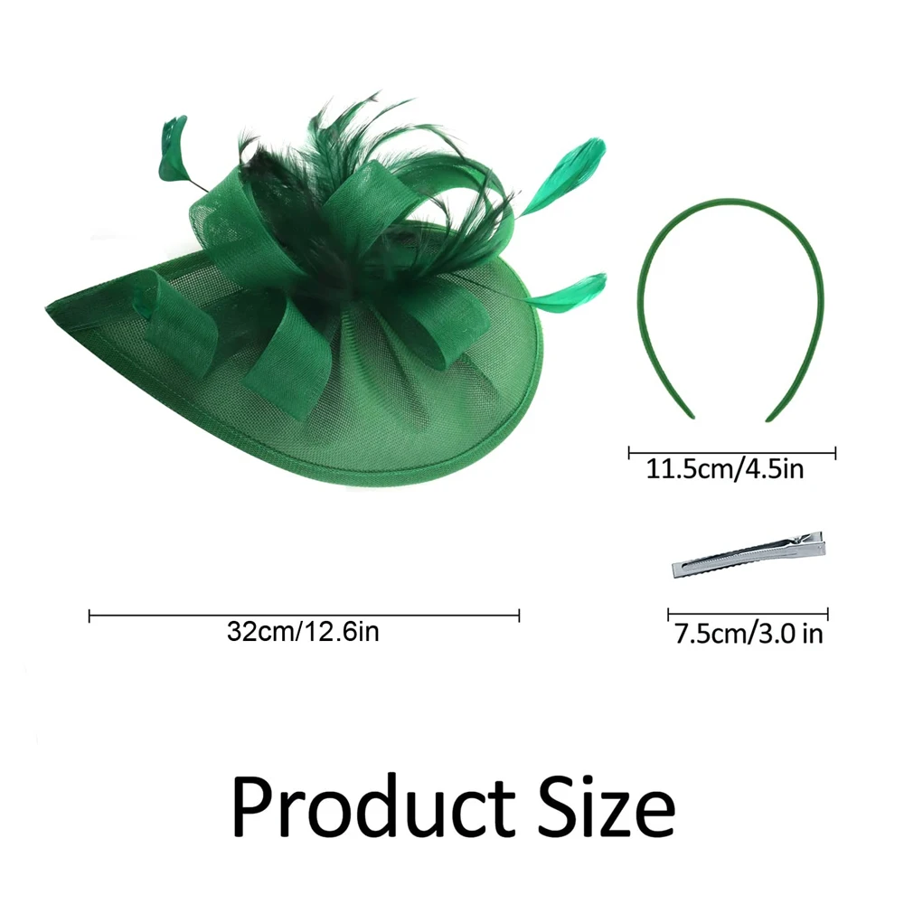 Neue Charmante Fascinator Feder Hochzeit Tropfen Mesh Hut Blume Braut Cocktail Tee Party Kopfbedeckung Frauen Hut Stirnband Haar Zubehör – Detail 3