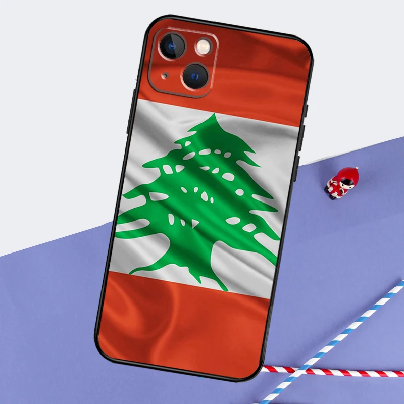 Lebanon Flag Phone Case For iPhone 16 15 14 11 12 13 Pro Max Mini X XR XS Max 7 8 Plus Cover Coque