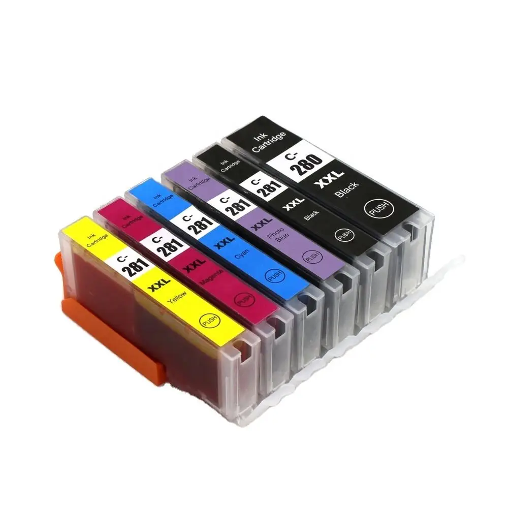 PGI-280 PGI280 CLI-281 CLI281 Premium Color Compatible Ink Cartridge for Canon PIXMA TS9120 TS8120 TS6120 Printer