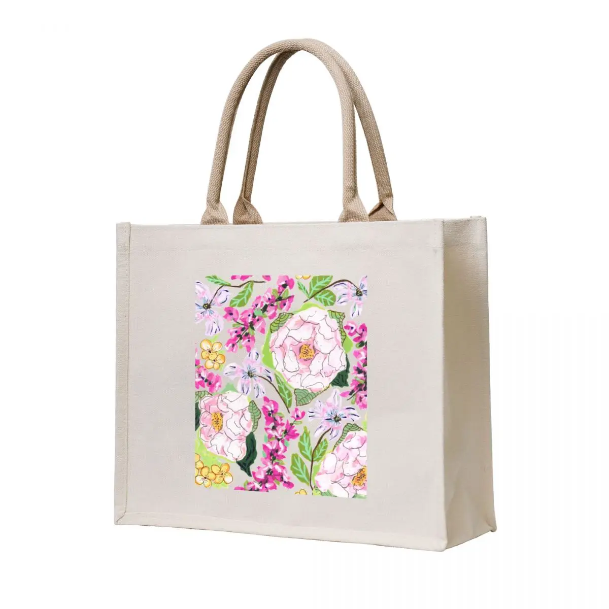 Pink Peony Delight Tote Bag handbag custom canvas bag Handbags