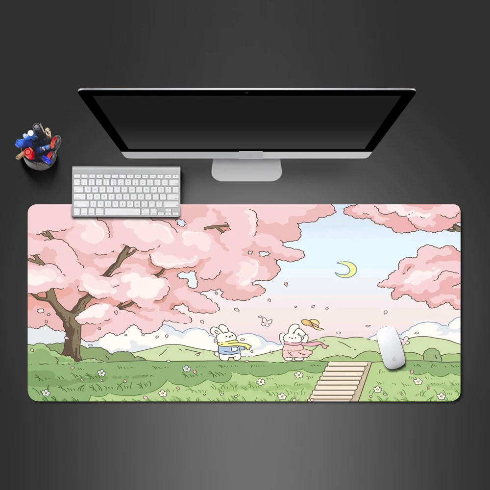 Cute Rabbit Pad Gamer Table for Pc Pad for Computer Mouse Mousepad Kawaii Mouse Pad Aesthetic Laptop Table Writing Desk Bureau