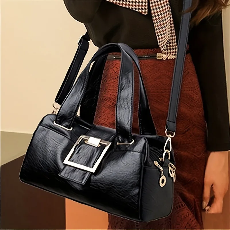 Women Multi-layers Top-handle Bag Quality Leather Handbags Purses Female Luxury Designer Large Capacity Boston Ladies Sac A Main