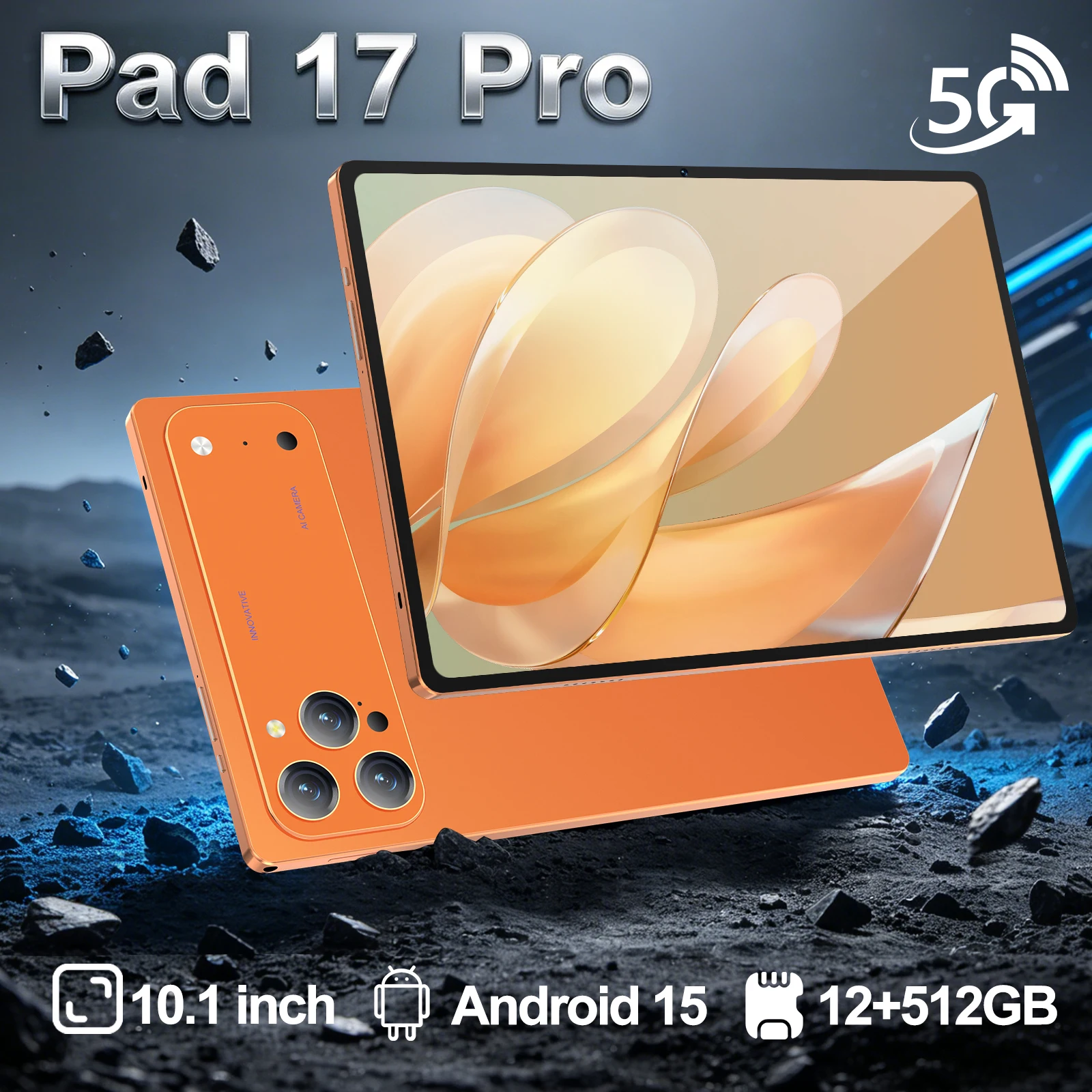 2026 Pad 17 Pro Tablet PC Android 15 12GB 512GB 10000mAh 5G Dual Sim Card WIFI 4K HD Screen Bluetooth Student Gaming Tablet