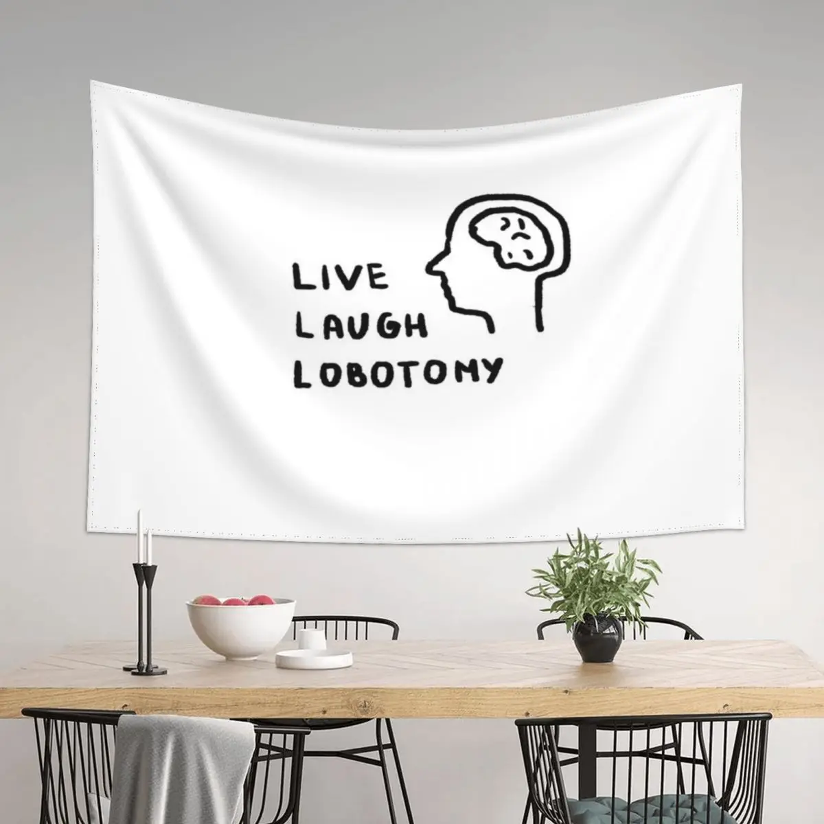 

Live Laugh Lobotomy Tapestry Anime Decor Home Supplies Tapestry