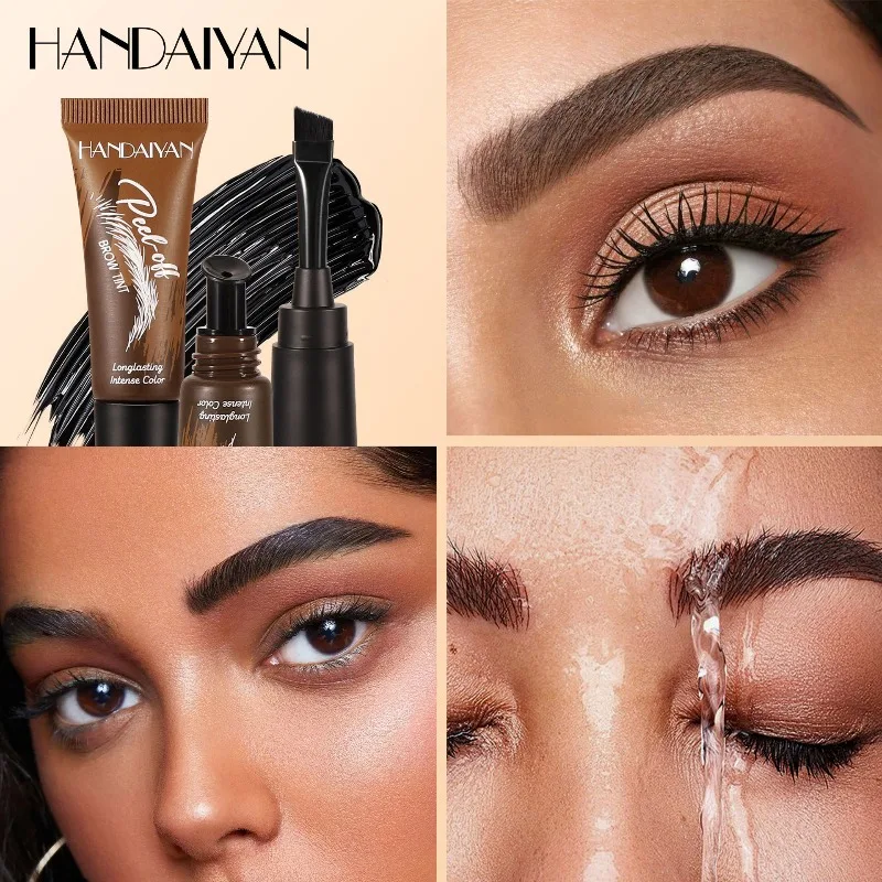 5-color Tear-Off Eyebrow Gel And Brush Combined Long-Lasting