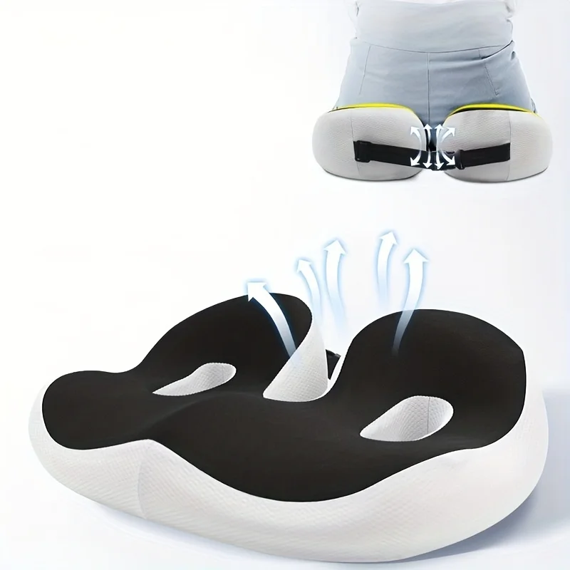 Comfortable Memory Foam Buttock Seat Cushion, Office Slow Rebound Chair Cushion, Hollow Coccyx Breathable Comfortable Cushion