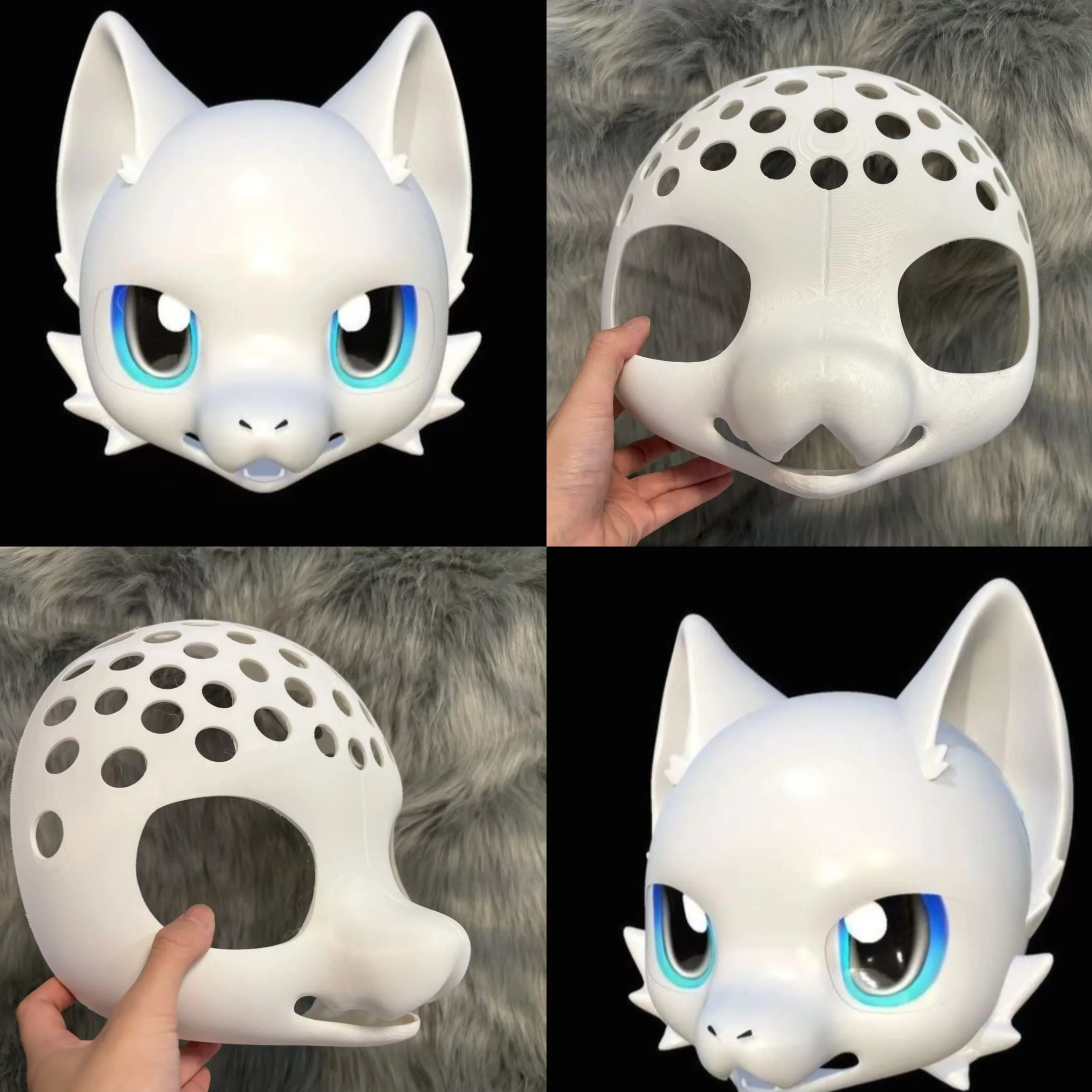 

Kemono Base Mask Mid To Long Snout Fursuit Kig Serie Beast Suit 3D Printed Skull Costume DIY Accessories Cosplay Mask
