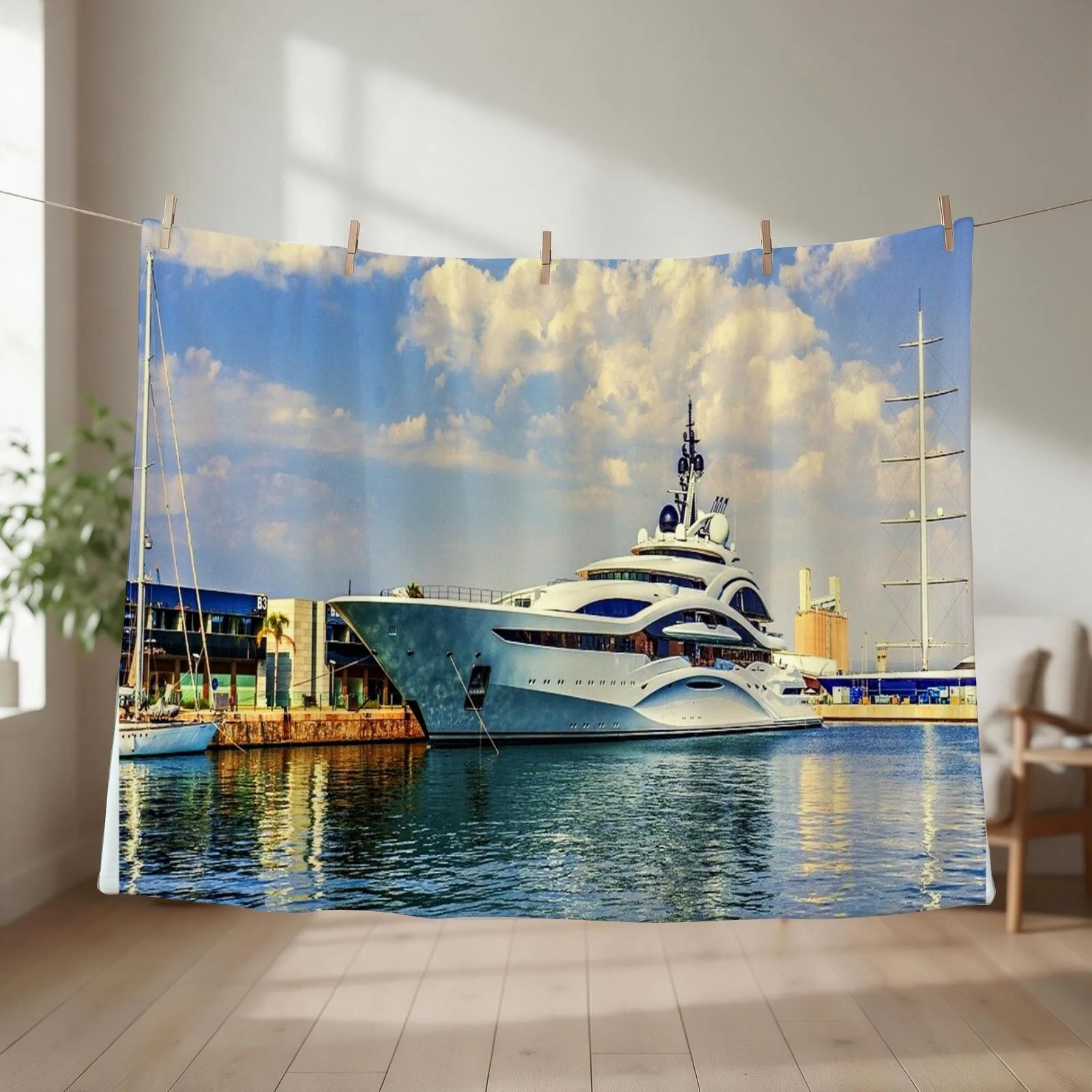 Mega Yacht Throw Blanket couch cozy soft plush fuzzy picnic outdoor blanket