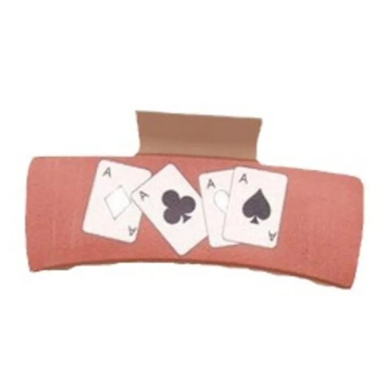 

Faionable Retro Western Denim Sle PU Leather Hair Claw Clip Women's Hair Accories Ba of Head Clip Print Design