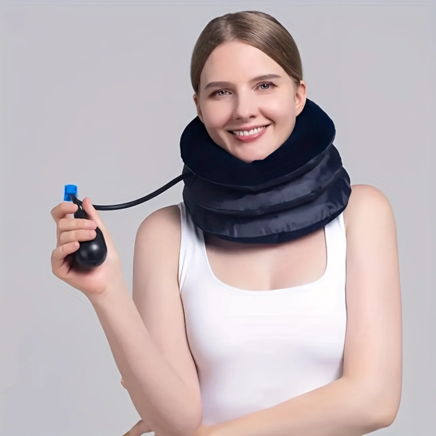 1pc Inflatable Cervical Neck Stretcher - Comfortable Traction Device for Customized Support, Posture Correction & Pain Relief -