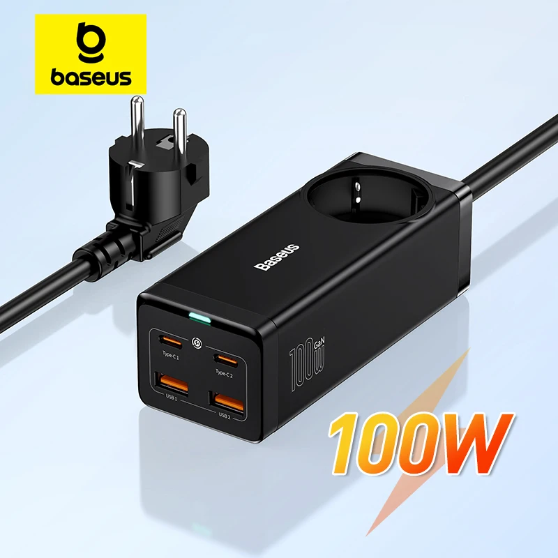 Baseus-cargador de escritorio GaN3 Pro de 100W, estación de carga rápida para iPhone 16, 15, 14 Pro Max, Xiaomi, Samsung, portátil