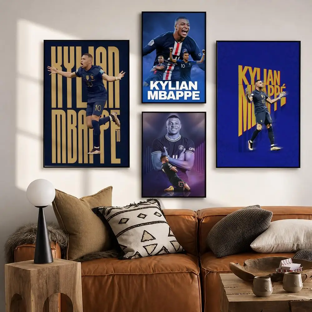 Soccer Star Kylian Mbappé Poster HD poster wall art self-stick no-residue for home cafe office great gift
