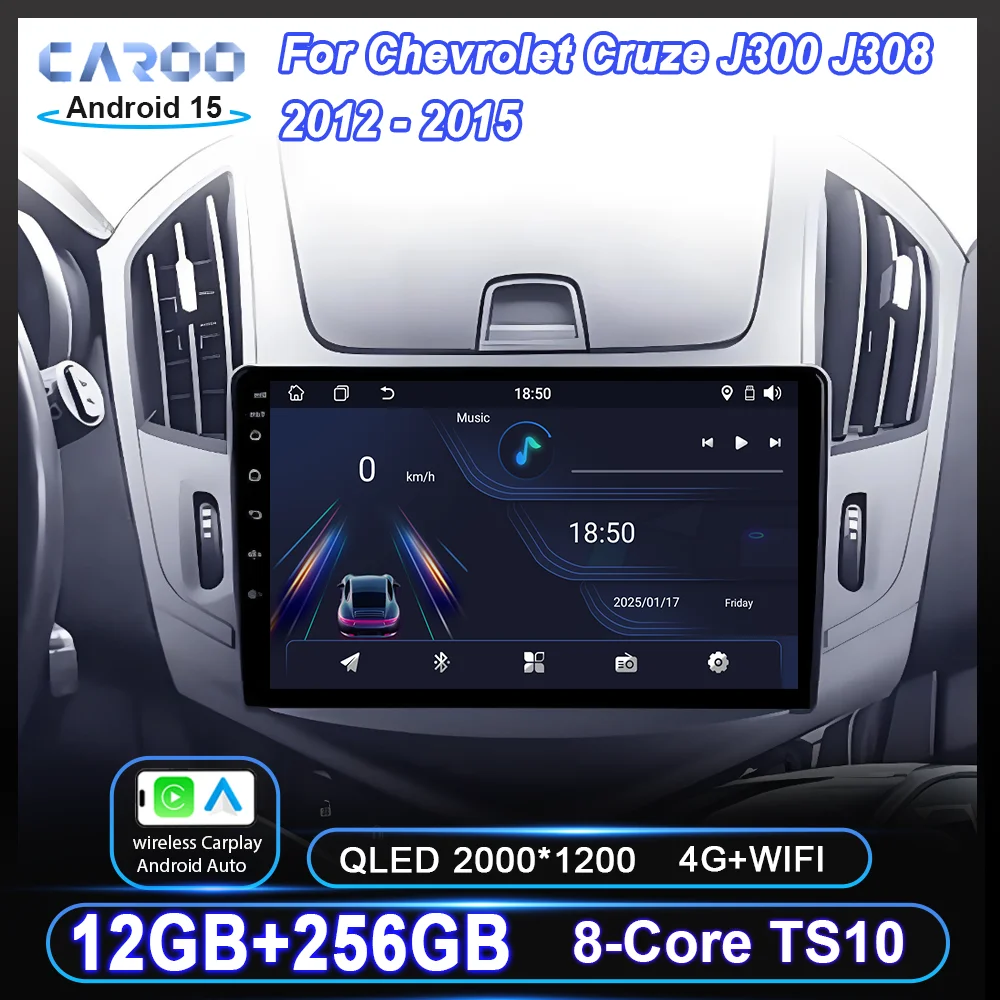 

Android 15 Radio Stereo For Chevrolet Cruze J300 J308 2012 -2015 Auto Multimidia Player Head Unit Bluetooth NO 2Din DVD 4G WIFI