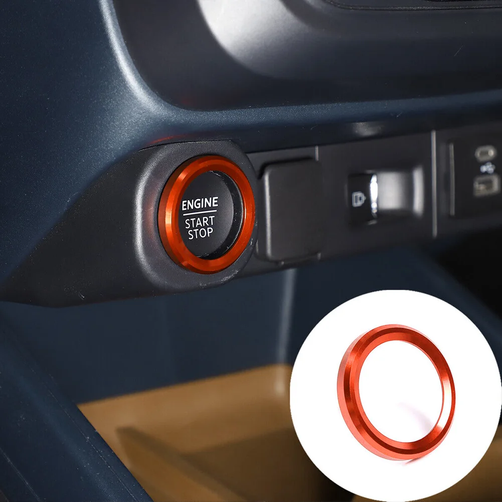 Stand Out from the Crowd with the Attention Grabbing Orange Alloy Ignition Button Cover for Ford Maverick 2022