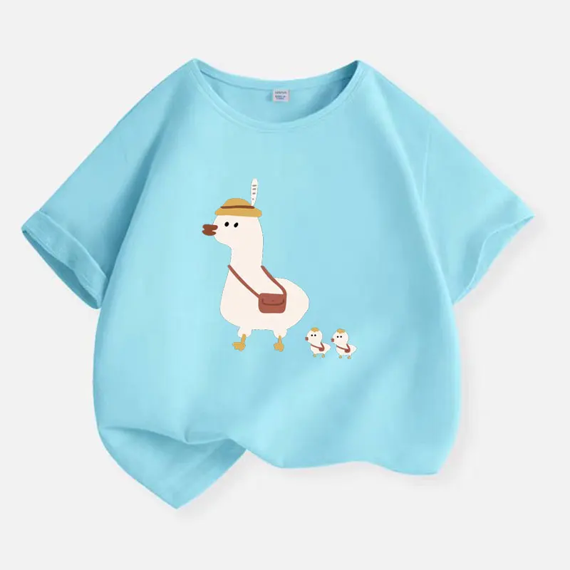 Korean School Duck Children Clothing Boys T-shirt Cute Summer teen Top Cotton Kids Short Sleeves Baby Kids T Shirt 2-12 Years