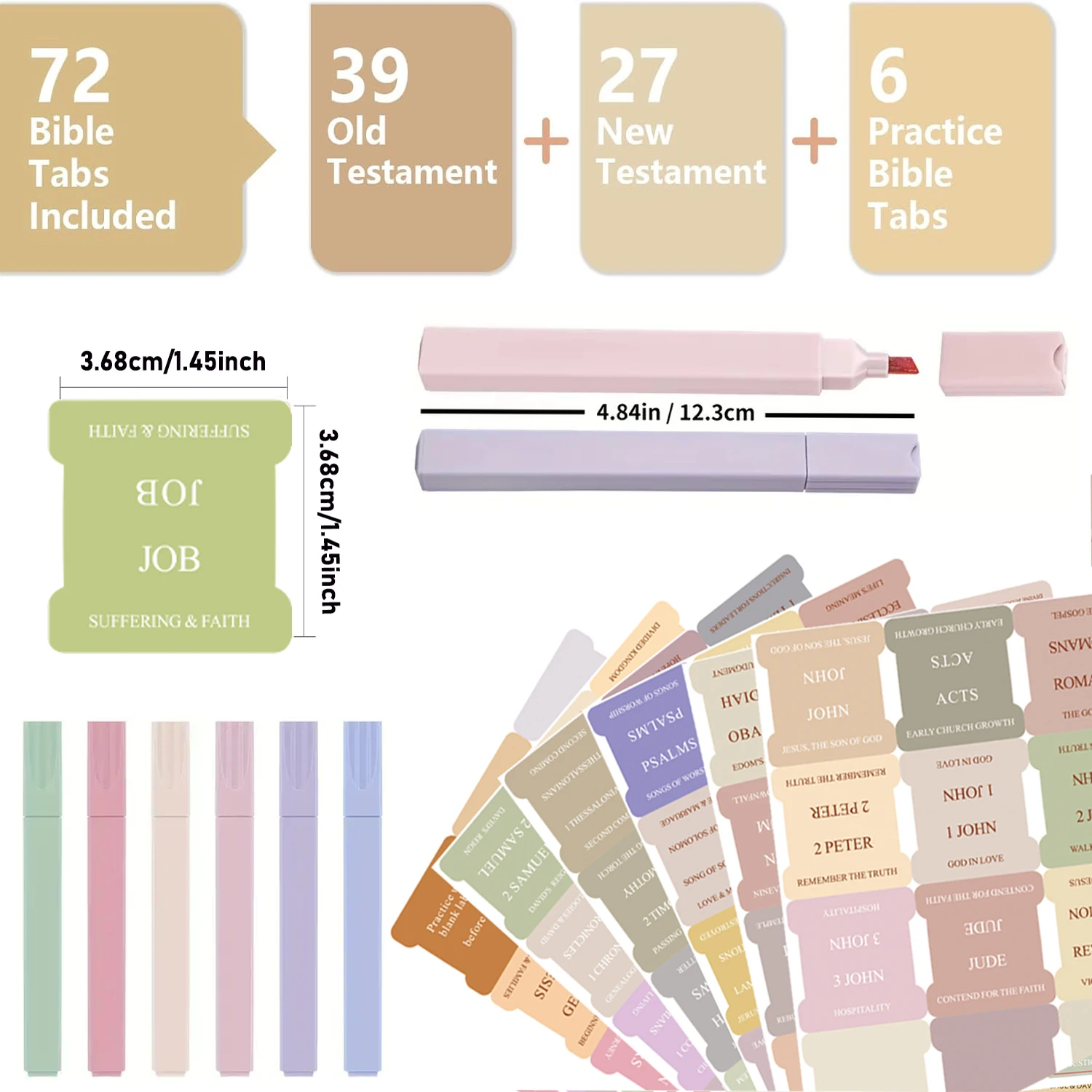 Bible Cover Case for Women 10'' Floral Carrying Book Case, 6 Pens, 72 Bible Tabs Bible Cover Bag Portable Book Cover