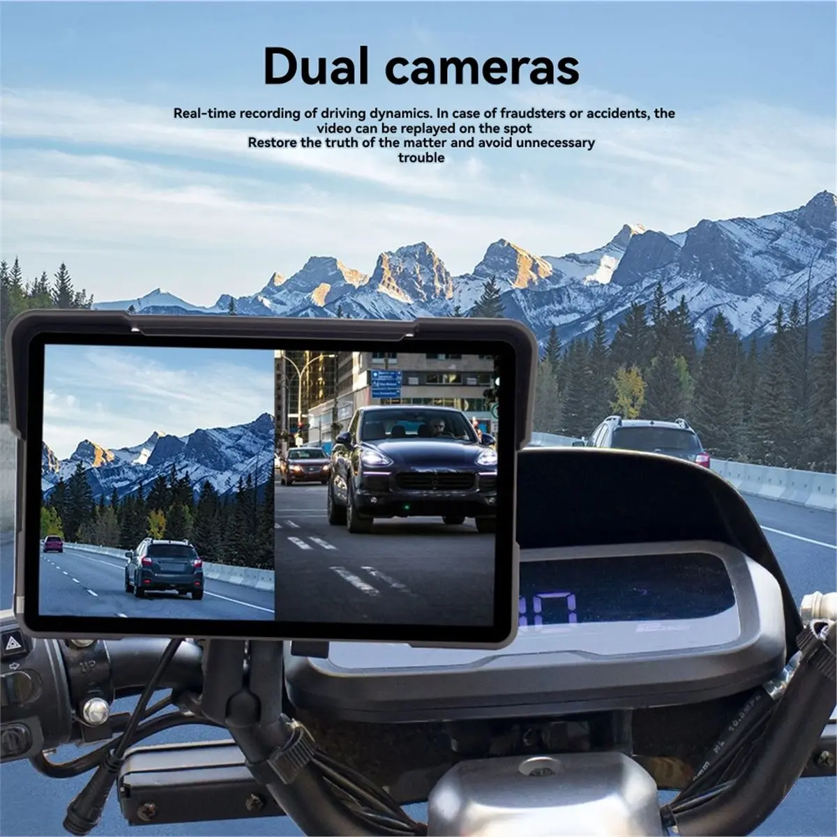 7-Inch Portable Motorcycle Screen Navigation Monitor IPX8 Waterproof for CarPlay Android Auto Wireless Display Screen