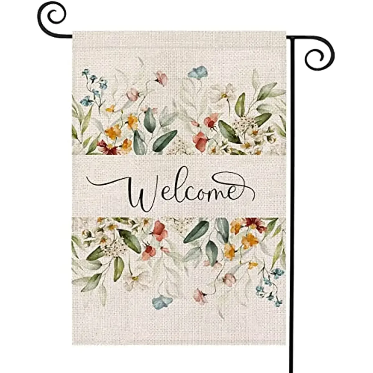 

Spring Summer Garden Flag 12x18 Inch Watercolor Floral Welcome Vertical Double Sided Yard Flag Outdoor Decoration Custom