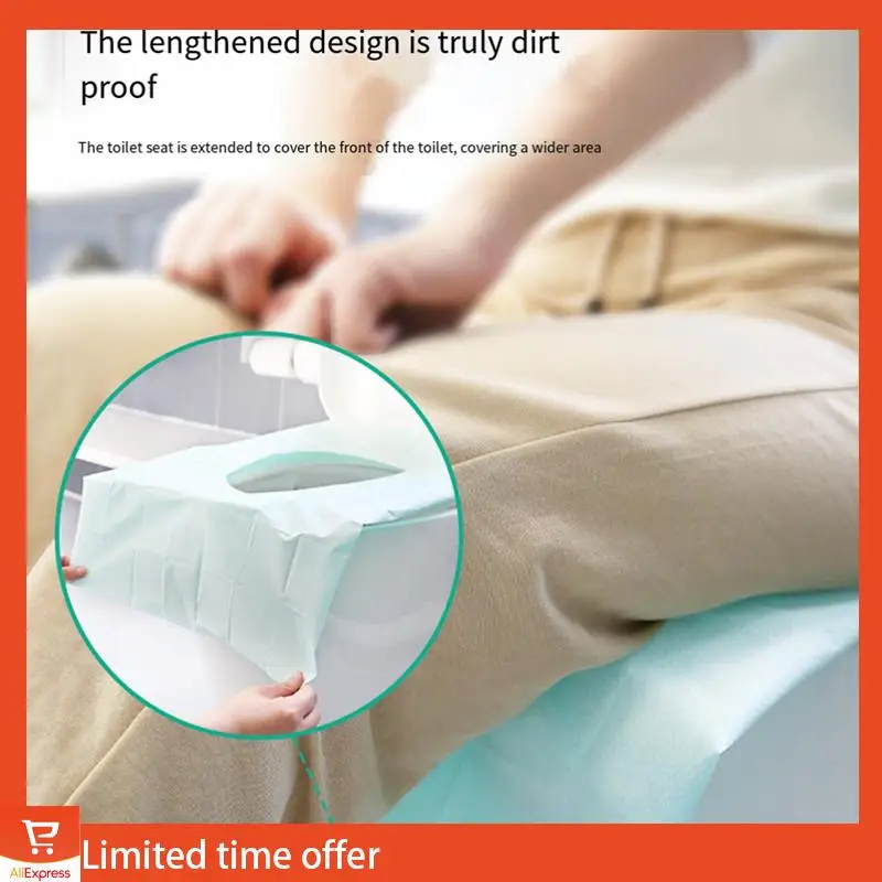 

Чехлы на сиденья для унитаза, очень большие чехлы на сиденье для унитаза в индивидуальной упаковке для тренировок, водонепроницаемые, для путешествий, 50 шт.