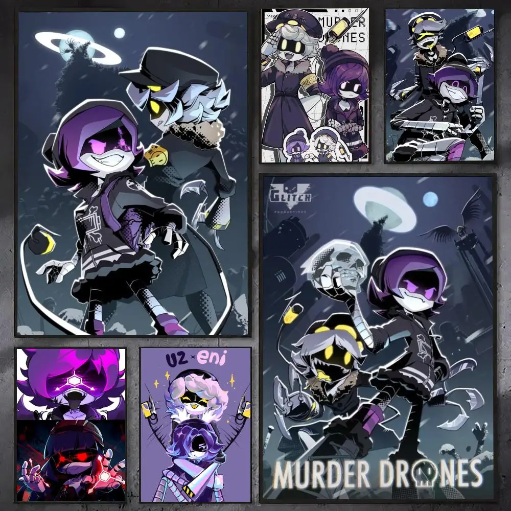 Murder Drones Cartoon Poster HD Anime Hot Theme Singer/OST/Movie-Waterproof Self-Stick Home Decor