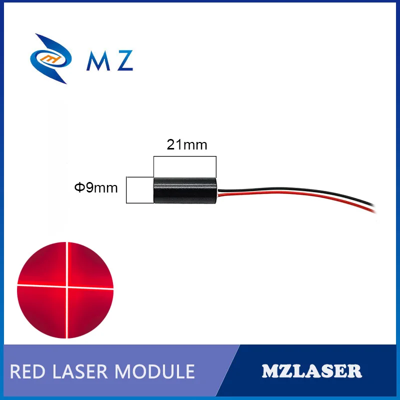 Red Cross Laser Diode Module Compact Mini D9mm 650nm 5mw 3V PMMA Lens APC Drive Industrial Grade Line Laser