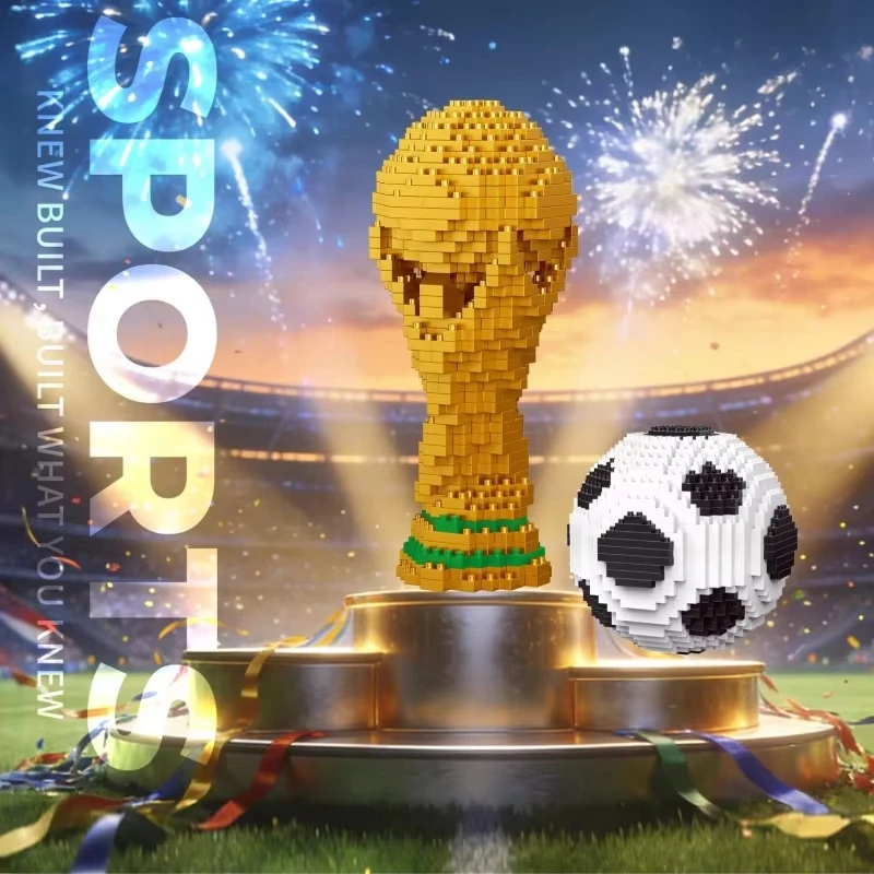 

NEW Creative Classic soccer and trophy building block toy MOC Assemble model honorary decoration collectible and holiday gift