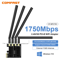 COMFAST WiFi 5 PCI-E Wireless Adapter 1750Mbps MU-MIMO 2.4G/5G Wi-Fi Card 4 Antenna Wi Fi PCIe Adaptador For Desktop Win7/10/11