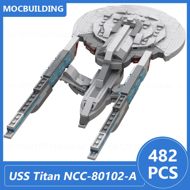 USS Titan NCC-80102-A 1:1765 Scale Model Moc Building Blocks Diy Assemble Bricks Space Creative Collection Xmas Toys Gift 482PCS