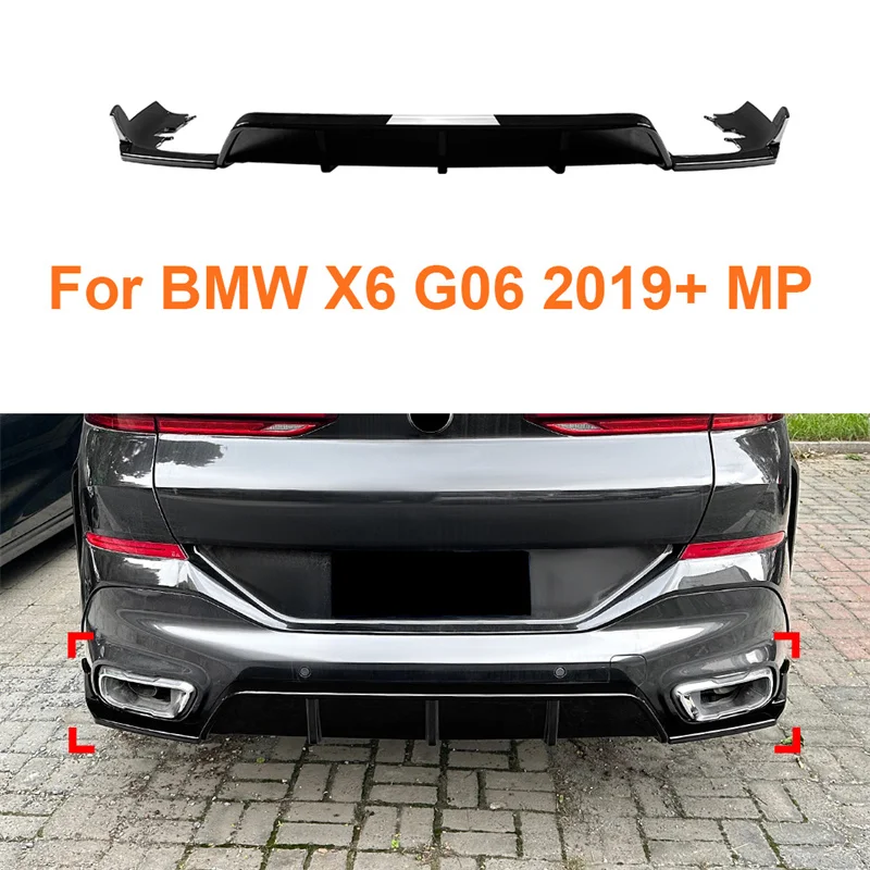 

For BMW X6 G06 2019 + MP Lower Rear Lip Spoiler Splitter Tail Blade Guard Protector Canard Deflector 2020 2021 2022 2023