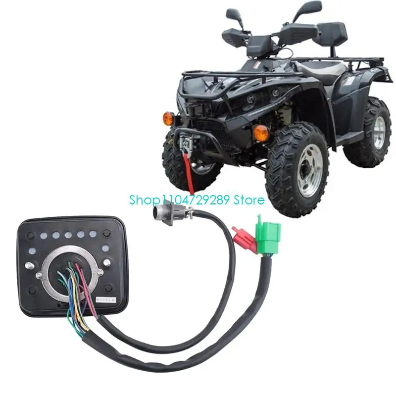 D8KE Instrument Panel Assembly for Linhai 260 300 Models, 30101G 25246 Vehicle Meter with LCD Window and Wiring Harness for