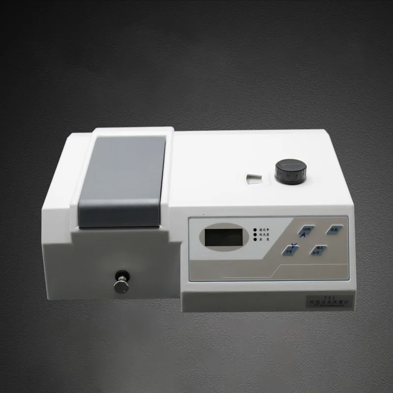 Espectrofotómetro Visible de longitud de onda, probador de espectrofotómetro de precisión Vis con Kit de cubeta de analizador, 330-1020nm, V721, nuevo
