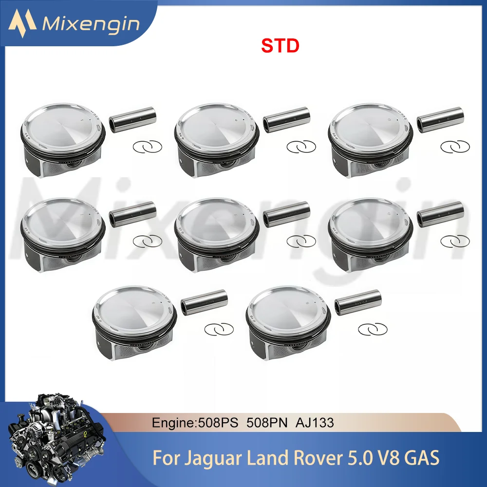 8pcs STD Engine Parts Piston Ring kit Kit Fit 5.0 L T V8 GAS 508PS 508PN AJ133  For Jaguar XE XF XJ Land Rover Range Rover 4x4