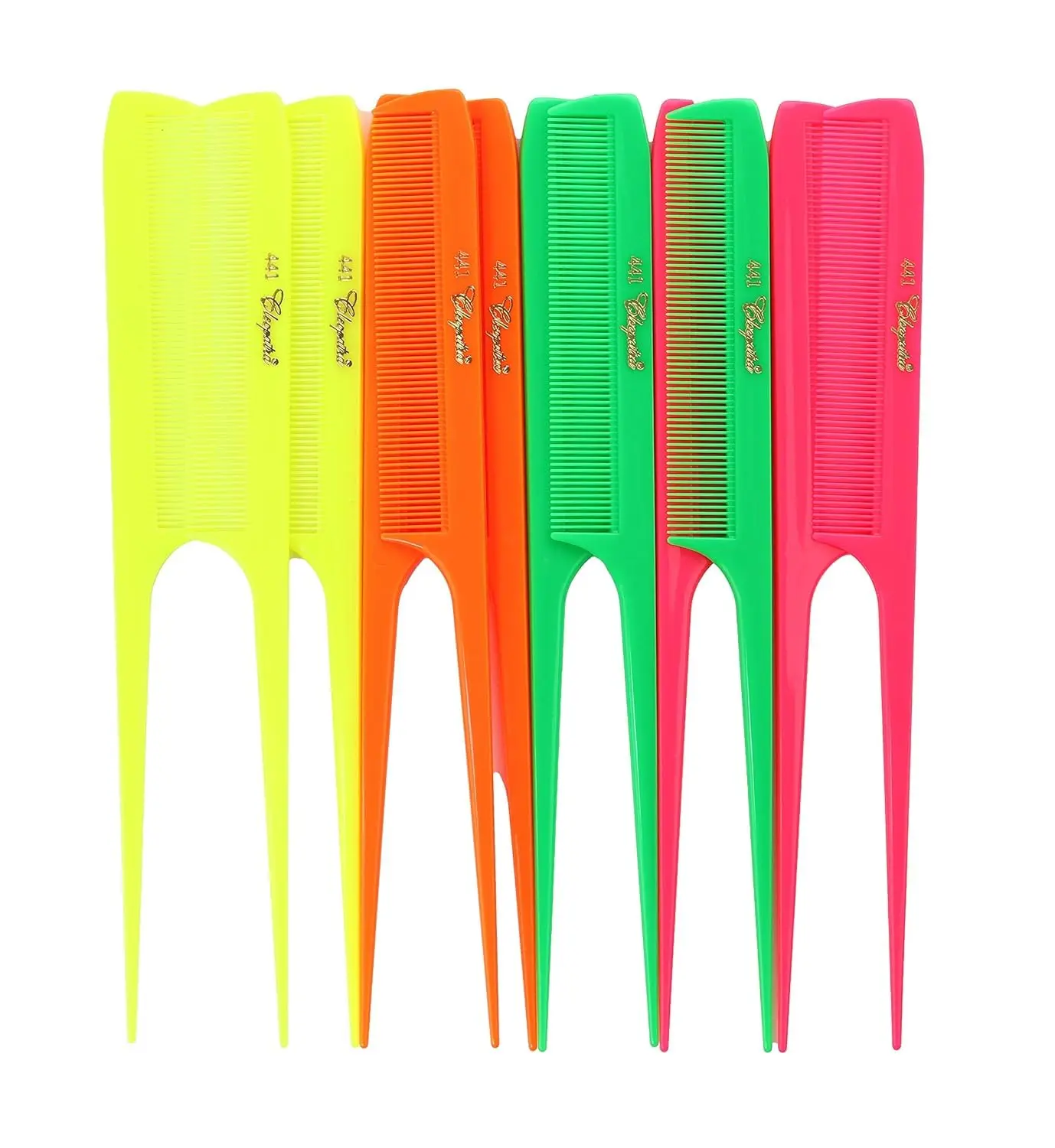 

8.5 Inch Rattail Comb, Extra Fine Tooth, Neon Mix Colors, Salon Styling Tool