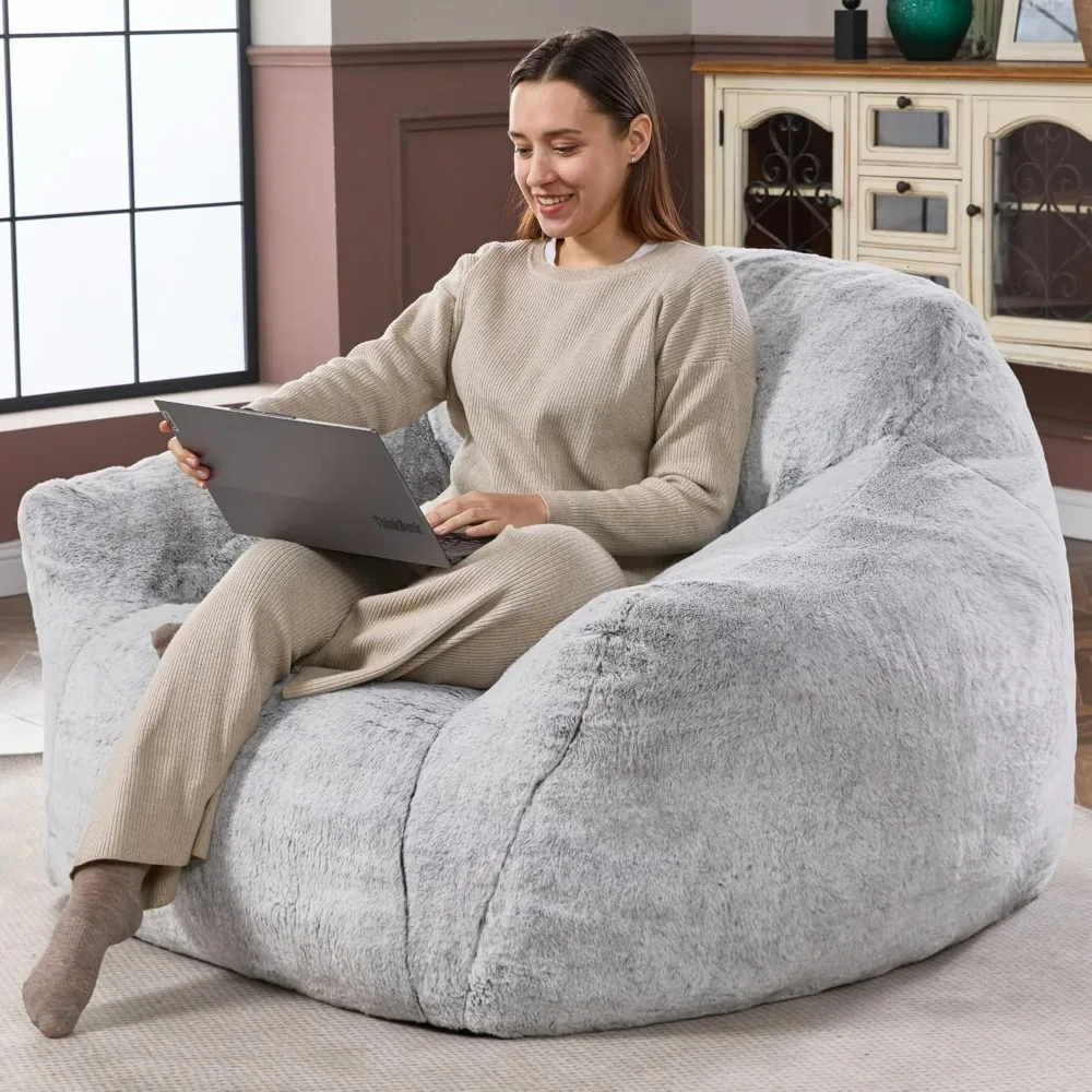 

Bean Bag Sofa Chair with Armrests, Stuffed High-Density Foam, Plush Lazy Comfy Sofa for Adults in Living room,Bedroom