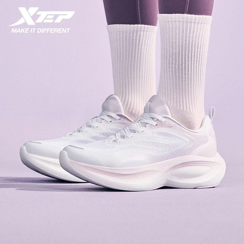 Xtep Mystic Plume 6 Women's Sneakers 2026 Spring Running Shoes Shock-Absorbing Rebounding Lightweight Sports Shoes 874118110004