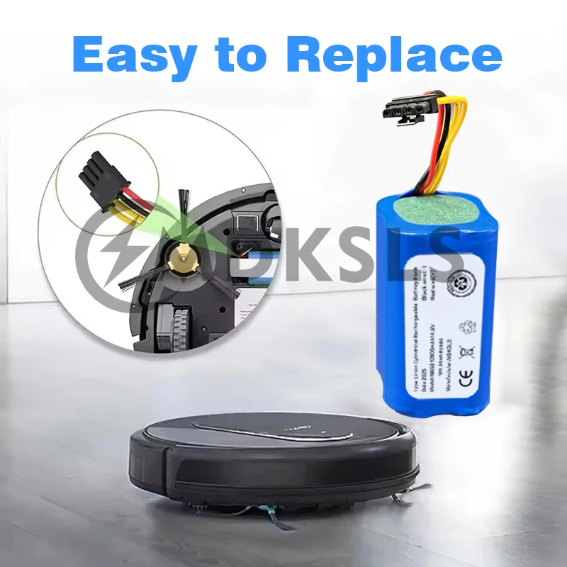 جديد 14.4 فولت/14.8 فولت 12800 مللي أمبير بطارية ليثيوم أيون ل Cecotec Conga 1290 1390 1490 1590 LIFERO RX9 360 S5 S7pro T90 مكنسة كهربائية Sweepe #4