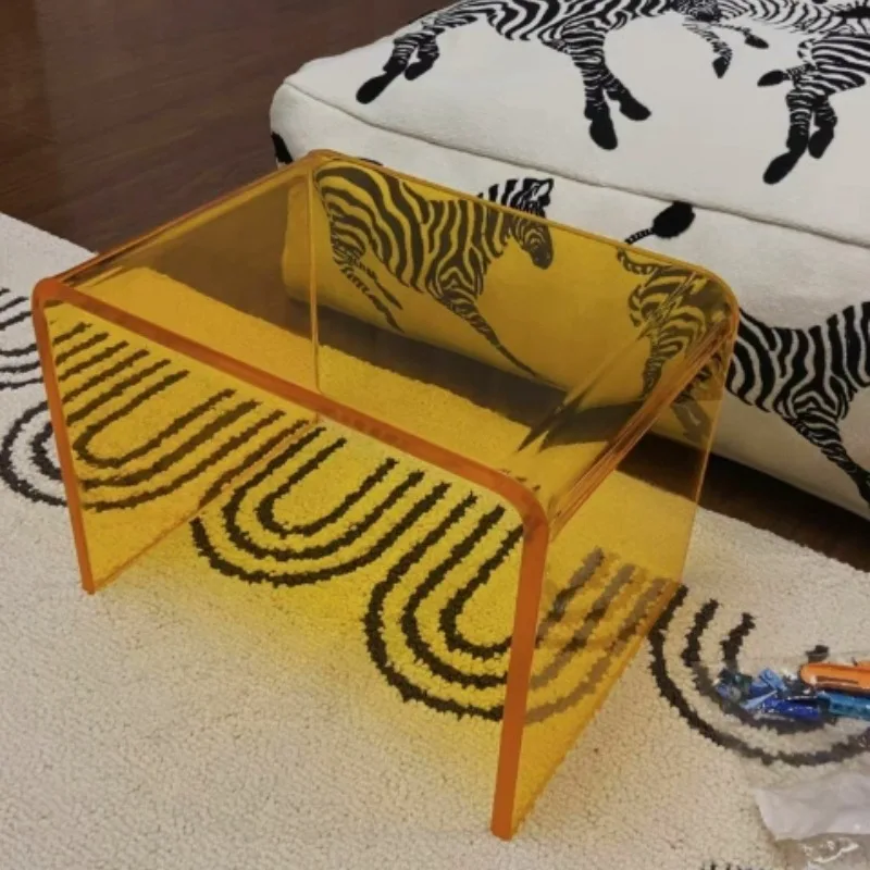 Fashion Minimalist Small Bench Color Transparent Acrylic Shoe Changer Stool Multifunctional Shelf