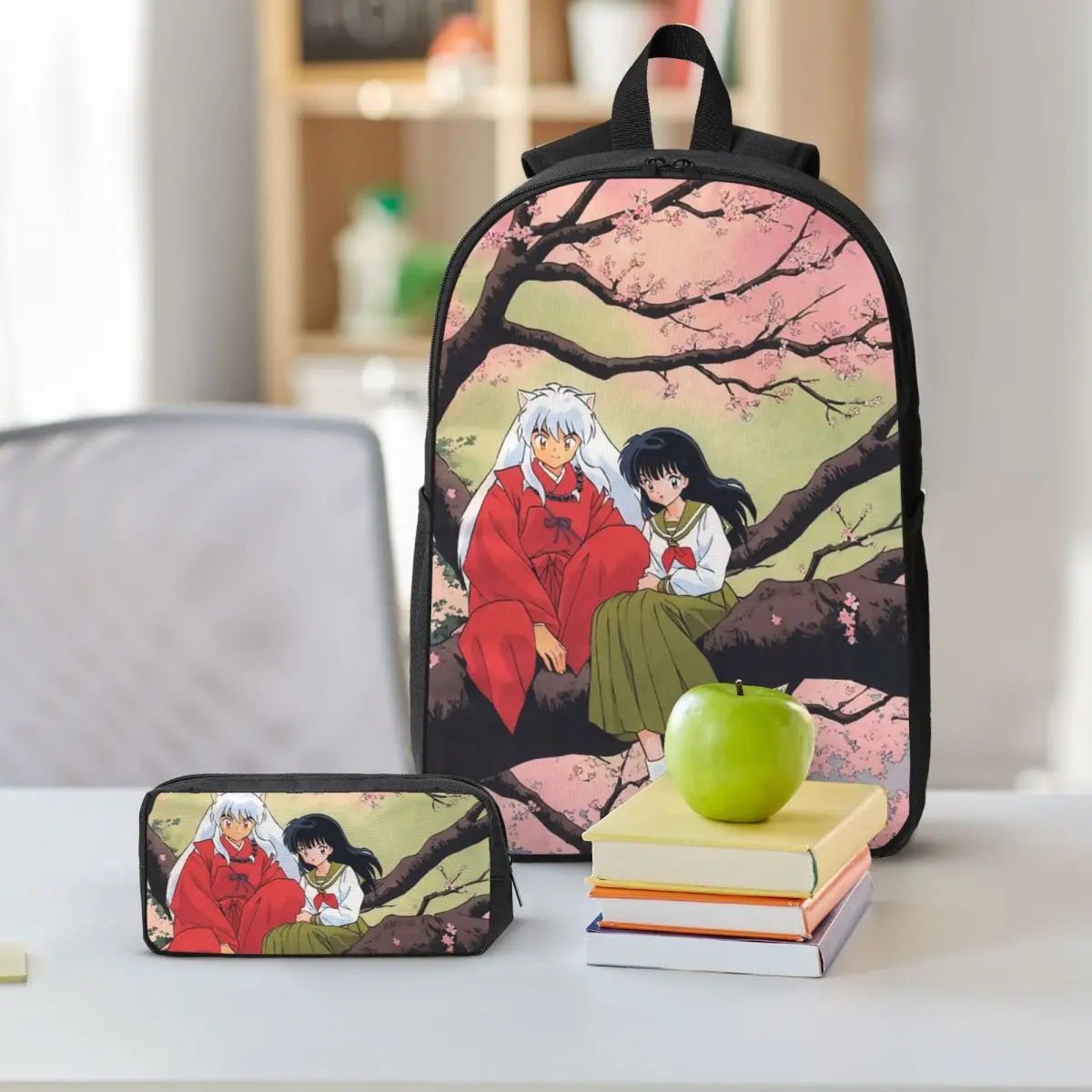 Manga Kimono Inuyasha Sesshomaru Backpack Boys Girls BookBag School Bag Laptop Shoulder Bags 3ps Insulated Lunch Bag Pencil Case view 6