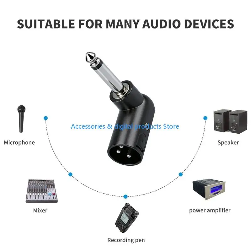 77JD Quality 6.35Mm To 3Pin XLR Male Adapter Connectors Compactly Design